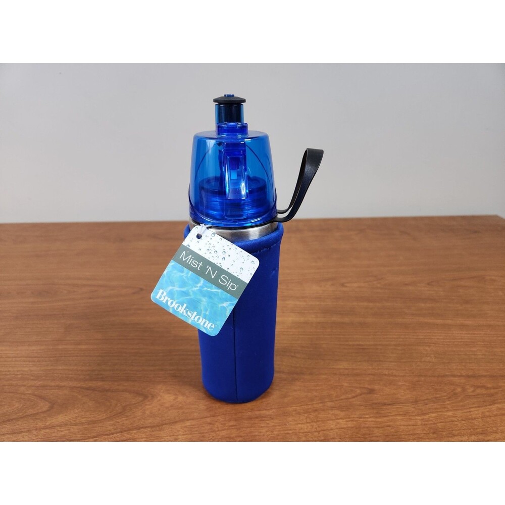 Brookstone Mist N Sip Water Bottle 20oz Brand New